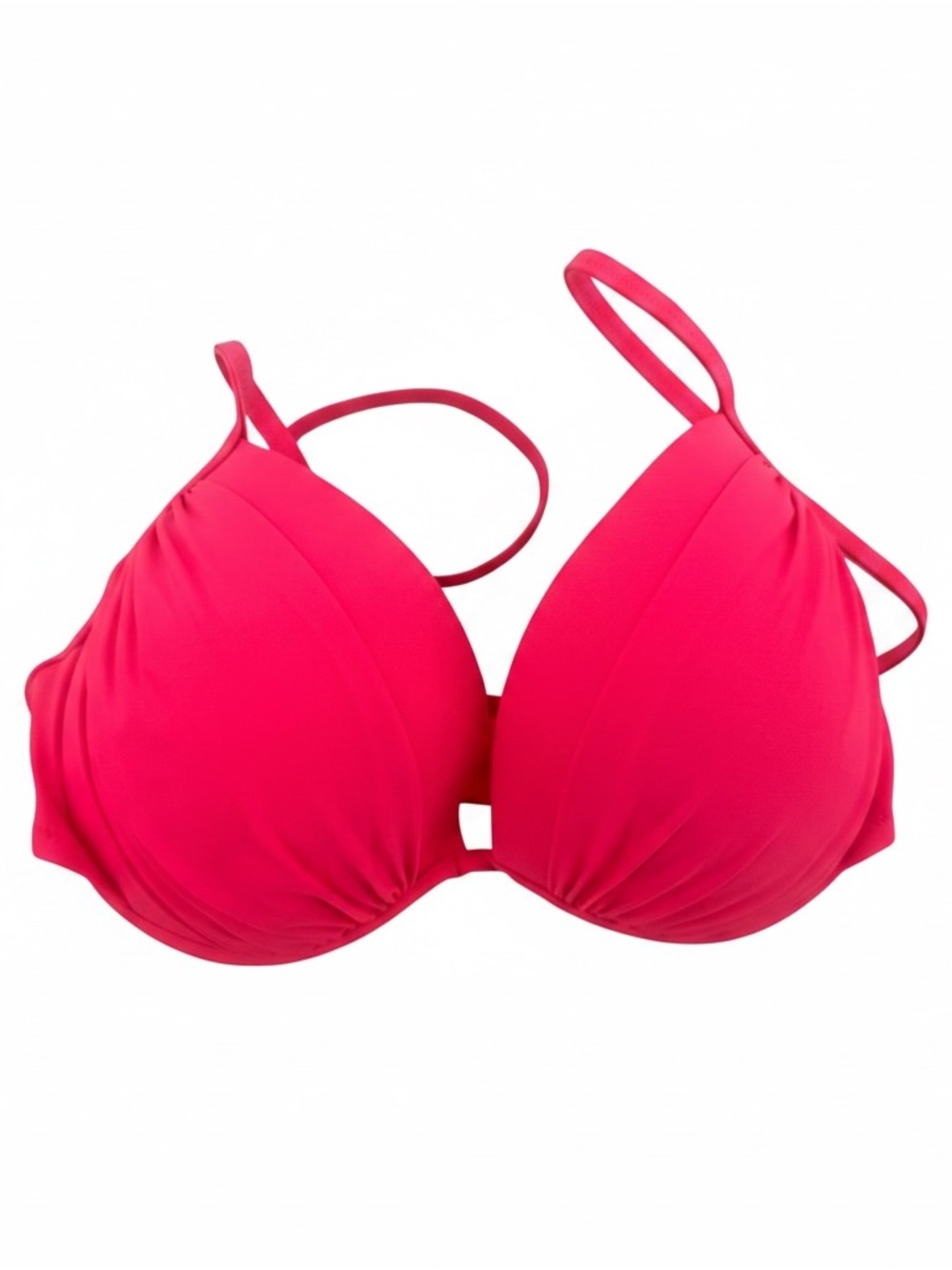 Shade & Shore Bright Pink Underwire Padded Bikini Top size 34DD NWT